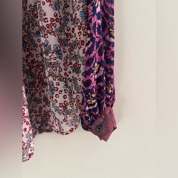 Free People - Dani Blouse Dark Combo - Size Small - Picture 3 of 9